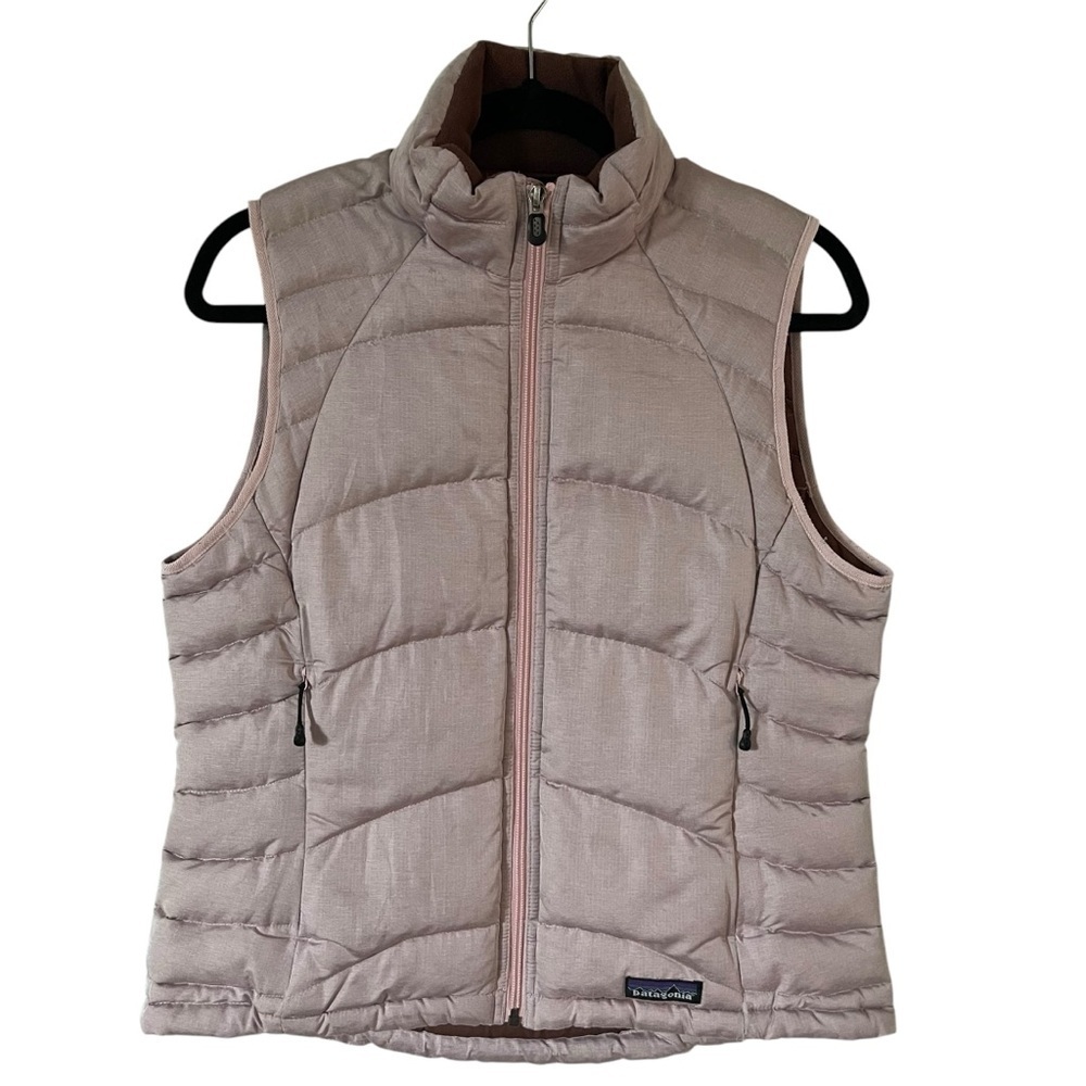Patagonia Down Puffer Vest with Stand-Up Collar Women Size M